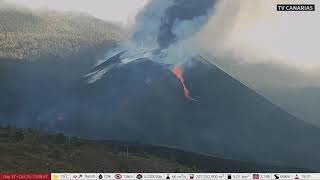 Day 37 Lava Flow Breakout from Main Vent at La Palma Volcano [upl. by Zehe]