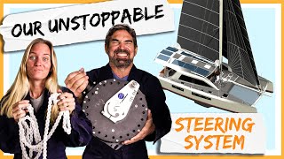 BULLETPROOF Steering System for Our Aluminum Catamaran 💣 Building Our Own Boat Pt 11 [upl. by Glennie]