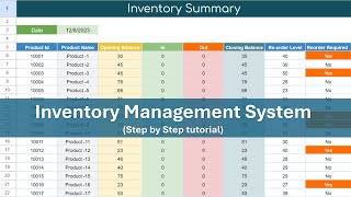 Create Inventory Management System in Google Sheet  Complete Process [upl. by Aehtla189]