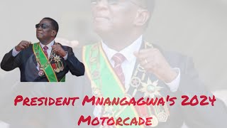 President Mnangagwa 2024 Motorcade  Harare Zimbabwe [upl. by Yrbua]