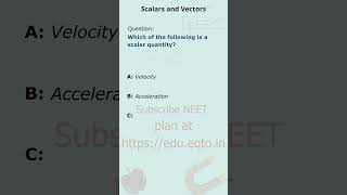 NEET Physics kinematics  Which of These is a Scalar Quantity [upl. by Nylissej]