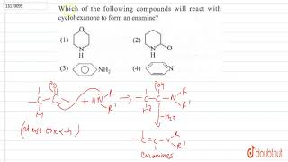 Which of the following compound will react with cyclohexanone to form an enamine [upl. by Kaitlyn]