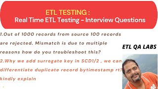 etl testing interview questions and answers  scenario based etl testing questions and answers [upl. by Edobalo981]