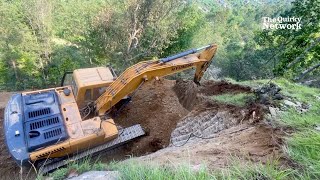 Robust Excavator Digging for Motor Road on a Treacherous Steep Hill [upl. by Kaplan]