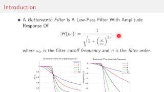 Butterworth Filter  01  Introduction [upl. by Neelyar]