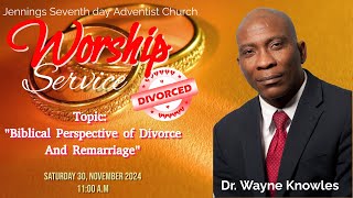 quotBiblical Perspective on Divorce and Remarriagequot  Jennings Seventhday Adventist Church Antigua [upl. by Eniamrahc]