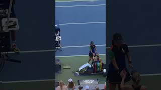 What is Wozniacki’s coach giving her  tennis usopen [upl. by Ettennat]