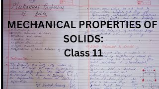 ELASTIC BEHAVIOUR OF SOLIDS  Mechanical Properties of Solids class 11 Physics  Elastic deformation [upl. by Enimzzaj]