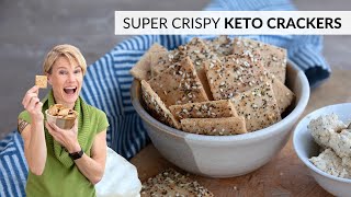 Crispity Crunchity KETO CRACKERS 5 ingredients [upl. by Dewitt]