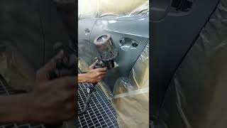 HOW TO APPLY CLEARCOAT  CAR PAINTautomobile viralvideo dentingpenting car 4wheeler india [upl. by Lattonia]