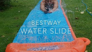 DIY Water Slide at Home Swim and Slide with Emma and Kate [upl. by Schumer]