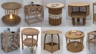 10 Unique Side Table Ideas from Waste Material  Furniture Jute Craft [upl. by Nhguaval]