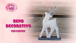 8 ADORNOS NAVIDEÑOS CON MATERIAL RECICLADO RENO DECORAIVO [upl. by Iht987]