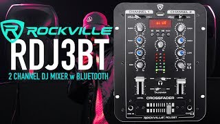 The Rockville RDJ3BT is a 2 channel DJ Mixer that includes BLUETOOTH [upl. by Maclaine253]