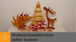 Weihnachtsdeko Holz selber basteln [upl. by Dot]