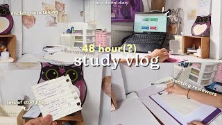 48 hour study vlog ⏰— studying for exams creating reviewers lots of notetaking readings GoSe [upl. by Attaynik]