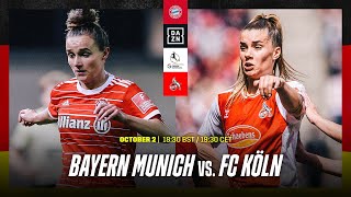 Bayern Munich vs FC Köln  Frauen Bundesliga 202324 Matchday 2 Livestream [upl. by Eiramanad]