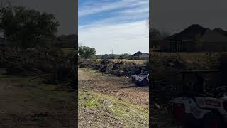 Bobcat L28 first grab off brush pile getting ready to mulch with 333g bobcat treemanschannel [upl. by Bertine881]