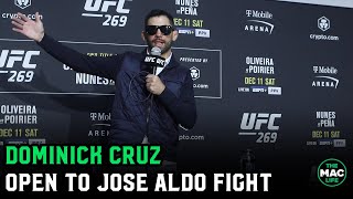 Dominick Cruz quotIm not going to say no to a Jose Aldo fightquot  UFC 269 PostFight Press Conference [upl. by Aicelf]