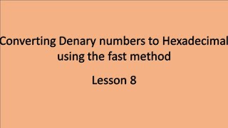 Converting Denary to Hexadecimal Fast Method [upl. by Pate]