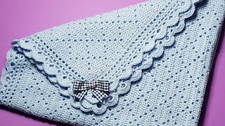 Copertina bimboa alluncinetto crochet baby blanket intro e motivo principale [upl. by Arissa]