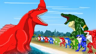 The RED BLUSTER vs CROCOZILLA SHARKZILLA Who Is The King Of The Sea Beast  Godzilla Compilation [upl. by As462]