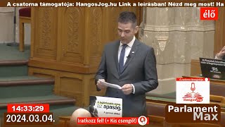 🔴 KÉNYES Azonnali Kérdések Órája ParlamentMax élő közvetítése 20240304 [upl. by Hajin219]