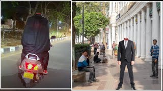 Headless Man Prank  Ghost Prank  Funny Public Reactions  Mindless Junior ft CrazyXYZ [upl. by Gniw]