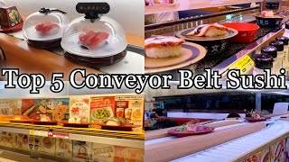 Top 5 famous conveyor belt Sushi restaurants My recommended revolving Sushi bar in Tokyo [upl. by Jandel]