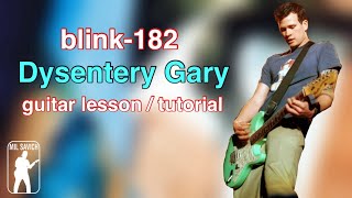 blink182 Dysentery Gary guitar lesson  tutorial [upl. by Nilcaj]