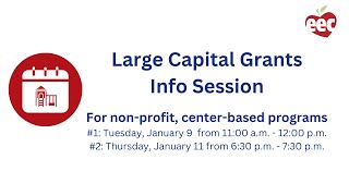 Large Capital Grants Information Session for Nonprofit Early Education Programs [upl. by Wincer576]