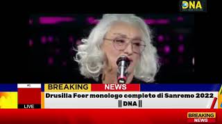 Drusilla Foer monologo completo di Sanremo 2022  DNA [upl. by Olfe966]