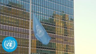 UN Headquarters Flag Lowering Ceremony in Honor of Colleagues Lost in Gaza  United Nations [upl. by Noel]