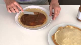 Receta de crepes rellenos para crepes dulces Nutella dulce de leche y ¡más rellenos [upl. by Aibar]