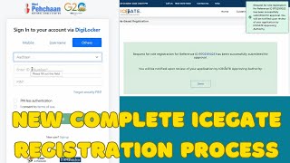 New Process for Icegate Registration Online with Aadhar amp PAN Verification  DSC Updation Process [upl. by Akenahs]