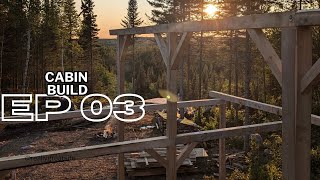 OFF GRID CABIN BUILD  EP 03  Decking  Timbers  Log Run  Storm [upl. by Neelloc957]