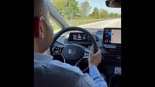 New VW ID3  Acceleration Time Travel Assist and Lane Keeping Assist [upl. by Ybba824]