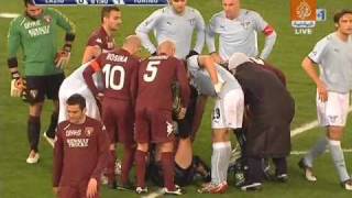 Arbitro Saccani colpito dal pallone in Lazio Torino [upl. by Charis]