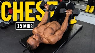 15 Minute Dumbbell Chest Workout No Bench  Build amp Burn 9 [upl. by Jed]