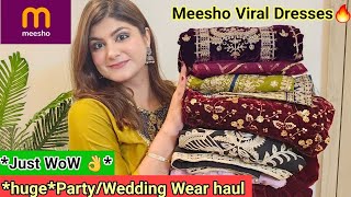 Meesho Viral Suits🔥 PartyWedding Wear Designer Dresses Haul  VELVET KURTIKURTA SETSUITGOWN [upl. by Dnomyad]