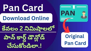 How to download pan card in telugu  Pan card download cheyadam ela [upl. by Ayotel519]