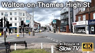 A Walk Down WaltononThames High Street from Walton Marina Surrey UK [upl. by Freberg249]