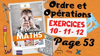 Étincelle Maths 3AC page 53  Ordre et Opérations  Partie2 [upl. by Brogle]