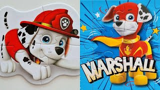 Marshall from Paw Patrol  assembling cartoon puzzles for kids and toddlers [upl. by Esyahc732]