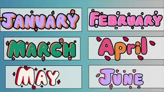 Name of Twelve Months  Months Name in English  Months of The Year  12 Months  January February [upl. by Haida]