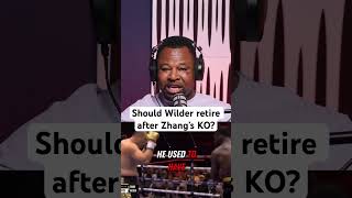 DeontayWilder retiring after Zhang beat him podcast boxing [upl. by Ynwat]