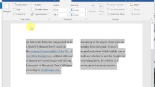 How to Split Text into 2 columns in Word [upl. by Annehs662]