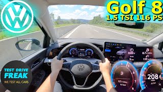 2024 VW Golf 8 Variant 15 TSI Facelift Manual 116 PS TOP SPEED AUTOBAHN DRIVE POV [upl. by Arikehs42]