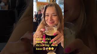 Beautiful Russian girl drinking beer russia sochi vlog beautifulgirl travelvlog [upl. by Justinn]