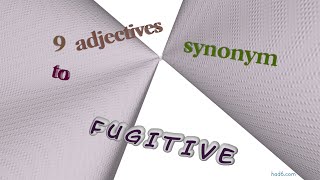 fugitive  10 adjectives which are synonym to fugitive sentence examples [upl. by Lindon]